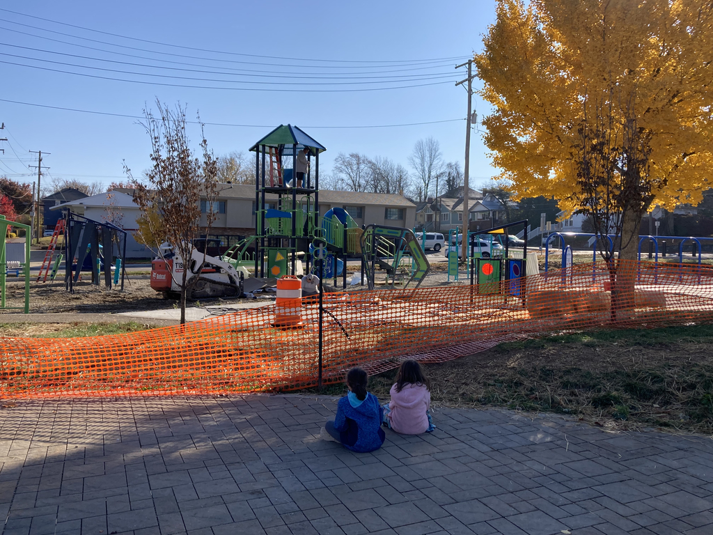 watching the playground installation!